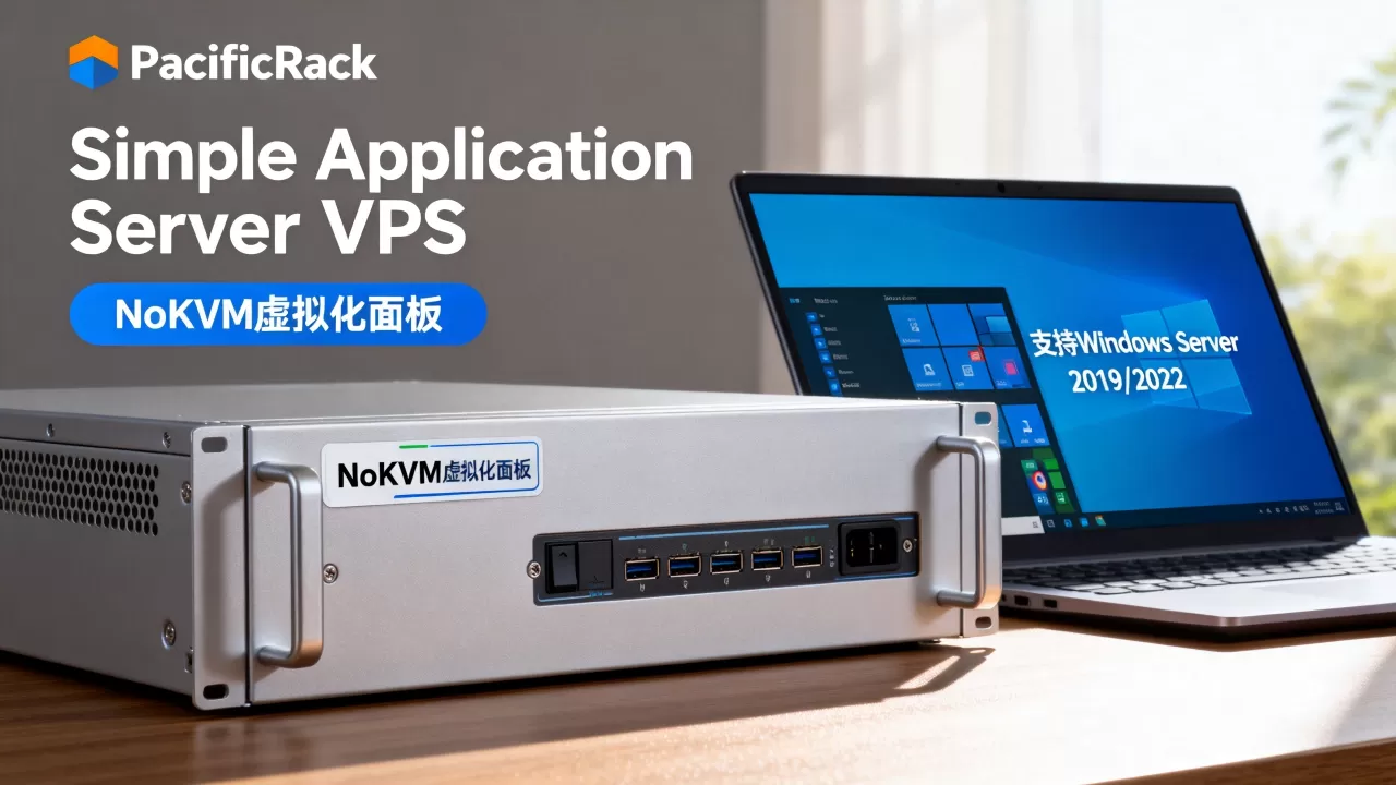 PacificRack新增Simple Application Server VPS好吗？NoKVM虚拟化面板支持哪些Windows系统