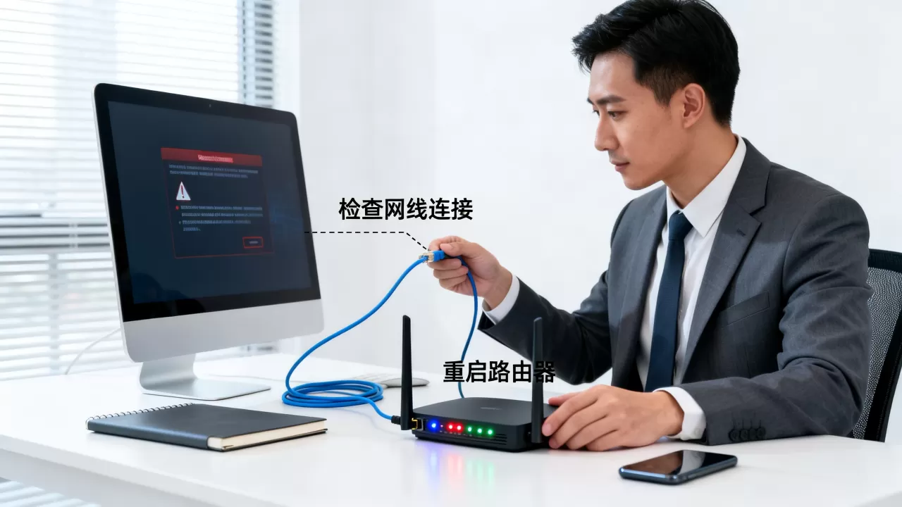 公司电脑连不上网怎么办？网络突然断网快速恢复方法