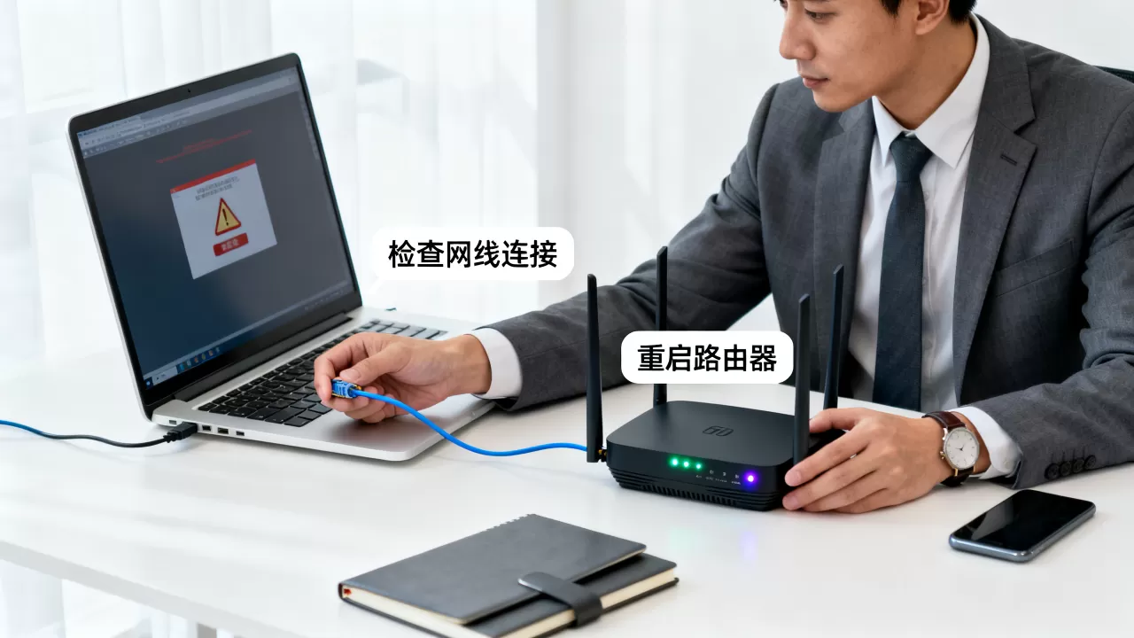 公司电脑连不上网怎么办？网络突然断网快速恢复方法