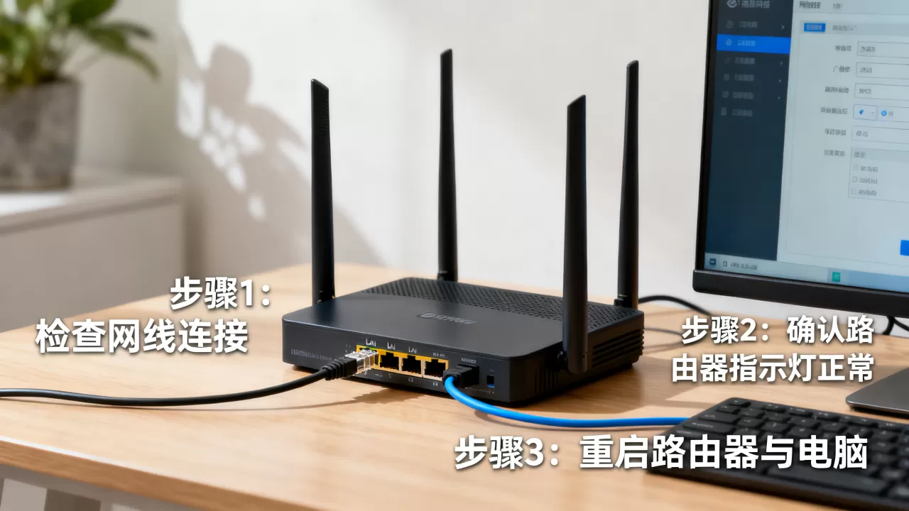 公司网线连路由器怎么设置？路由器连接电脑没网怎么办