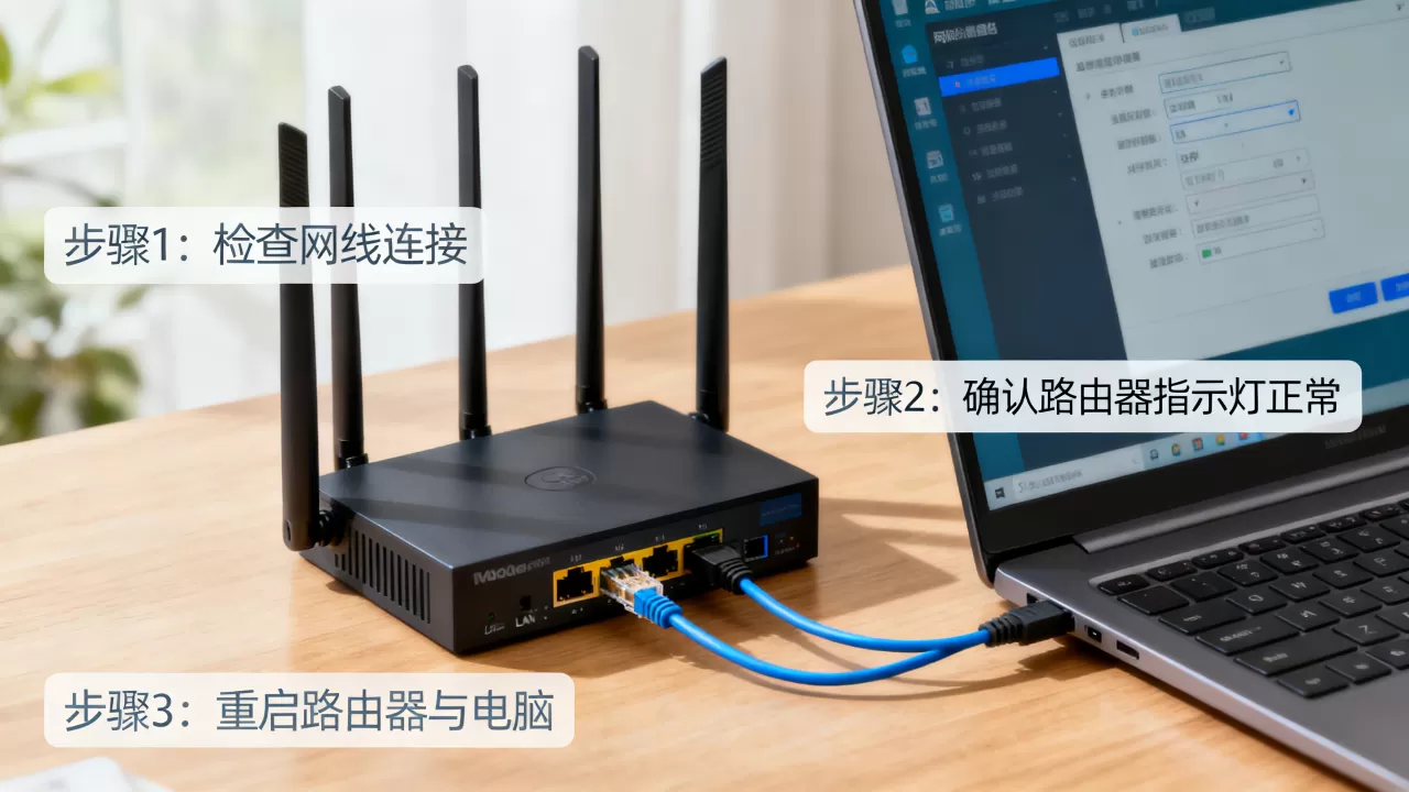 公司网线连路由器怎么设置？路由器连接电脑没网怎么办