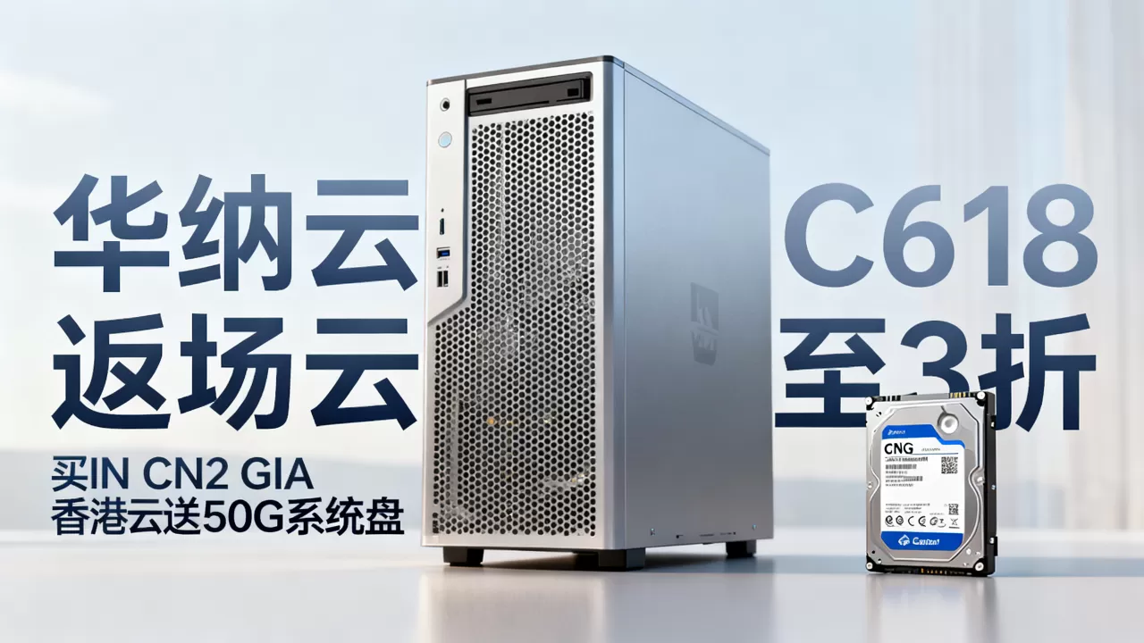 华纳云618返场云机低至3折，买CN2 GIA香港云送50G系统盘