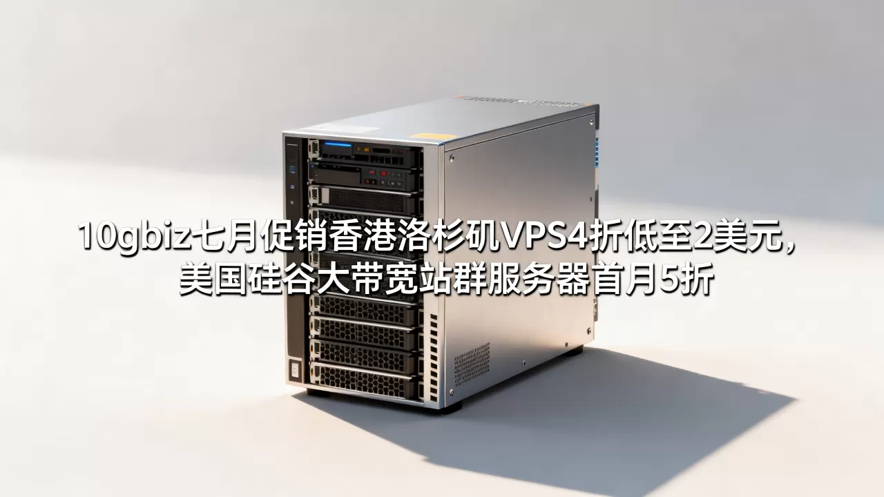 10gbiz七月促销香港洛杉矶VPS4折低至2美元，美国硅谷大带宽站群服务器首月5折多少钱
