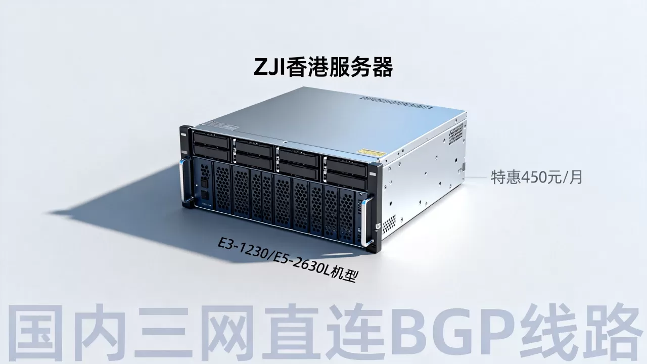 ZJI香港服务器E3-1230/E5-2630L机型特惠450元/月,国内三网直连BGP线路值得买吗？