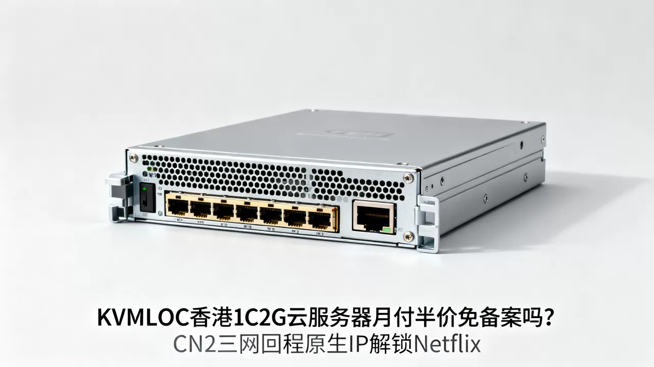 KVMLOC香港1C2G云服务器月付半价免备案吗？CN2三网回程原生IP解锁Netflix
