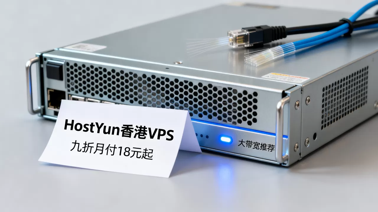 HostYun香港VPS九折月付18元起值得买吗，香港大带宽VPS推荐