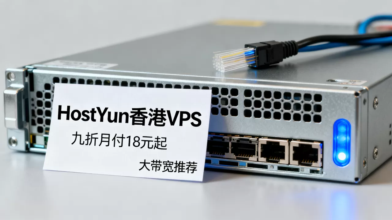 HostYun香港VPS九折月付18元起值得买吗，香港大带宽VPS推荐