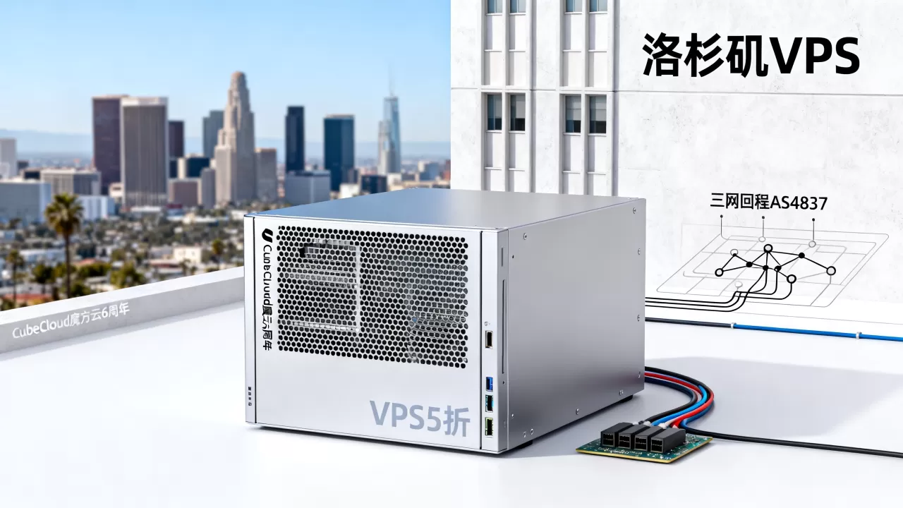 CubeCloud魔方云6周年VPS5折是真的吗？洛杉矶VPS三网回程AS4837优惠