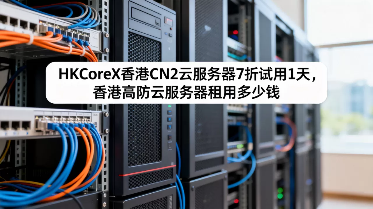 HKCoreX香港CN2云服务器7折试用1天，香港高防云服务器租用多少钱