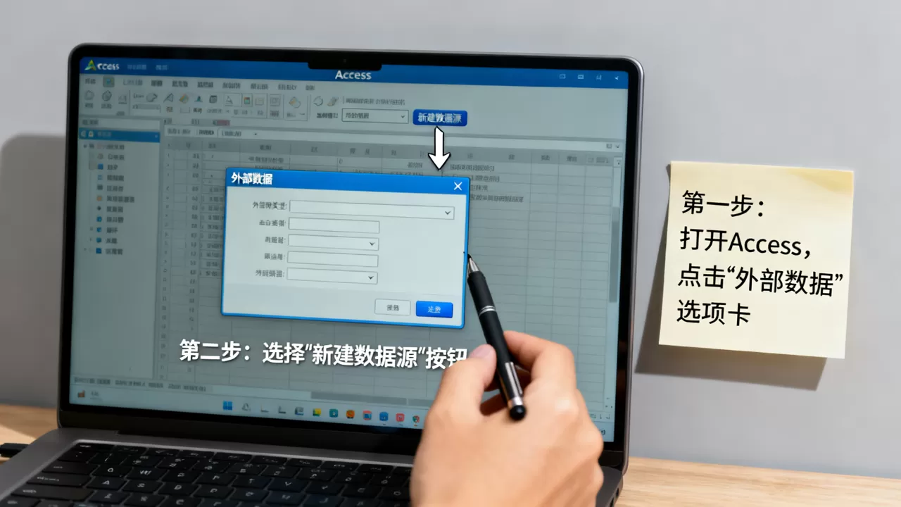 Access查询如何添加新数据库？access添加外部数据源步骤