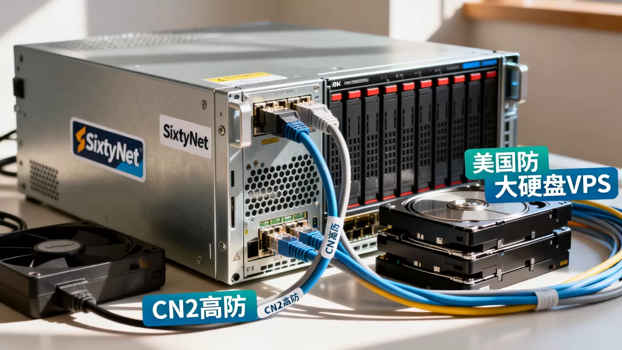 SixtyNet七折VPS值得买吗？美国高防CN2大硬盘VPS推荐