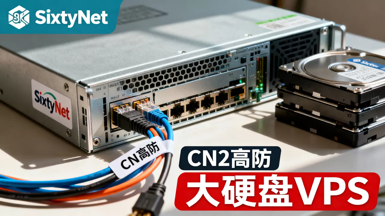 SixtyNet七折VPS值得买吗？美国高防CN2大硬盘VPS推荐