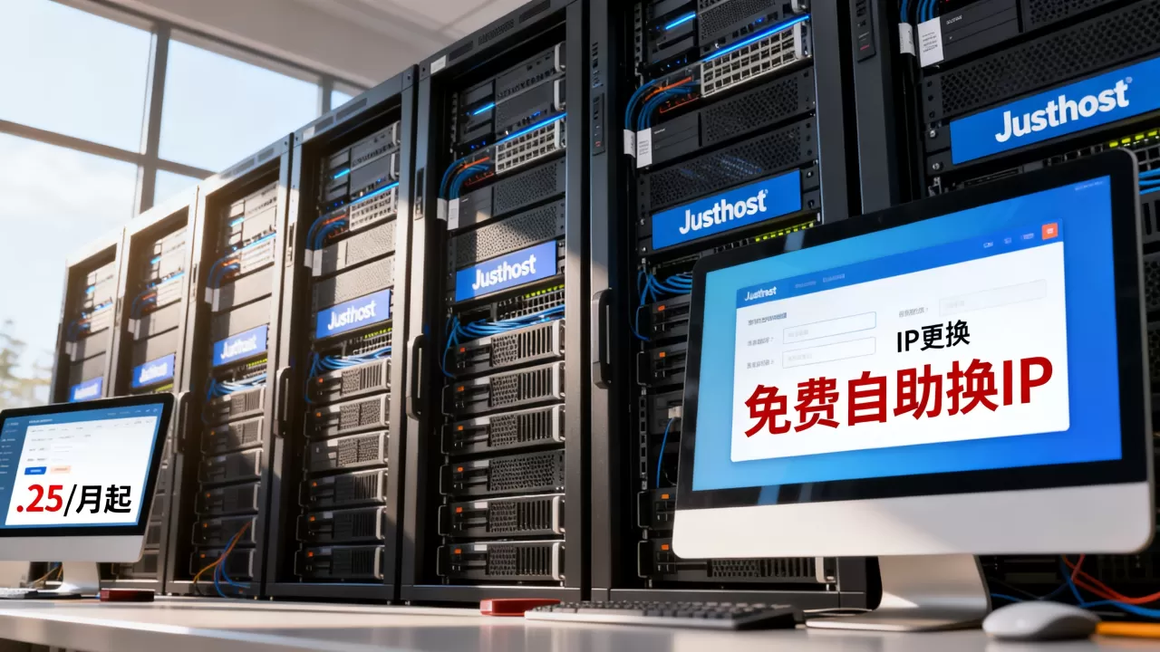 Justhost新增多国机房.25/月起怎么免费自助换IP Justhost新增多国机房.25/月起怎么免费自助换IP