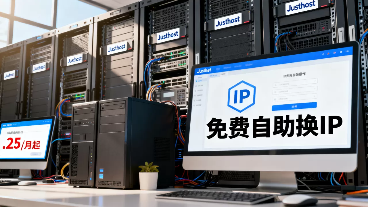 Justhost新增多国机房.25/月起怎么免费自助换IP Justhost新增多国机房.25/月起怎么免费自助换IP