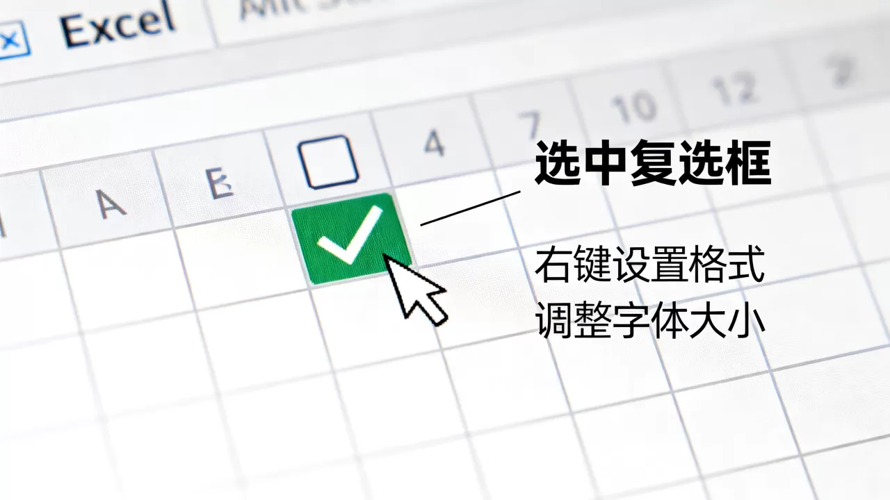 Excel复选框字体怎么改?excel复选框字体大小设置 Excel复选框字体怎么改?excel复选框字体大小设置