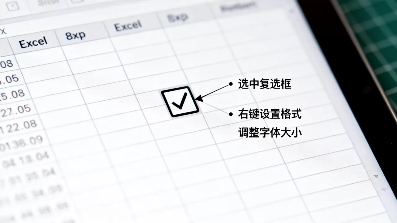 Excel复选框字体怎么改?excel复选框字体大小设置 Excel复选框字体怎么改?excel复选框字体大小设置