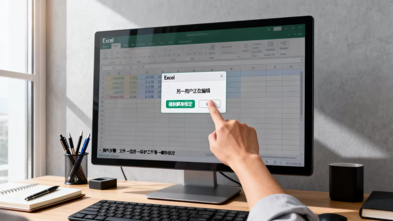 Excel提示另一用户正在编辑,如何强制解除锁定? Excel提示另一用户正在编辑,如何强制解除锁定?