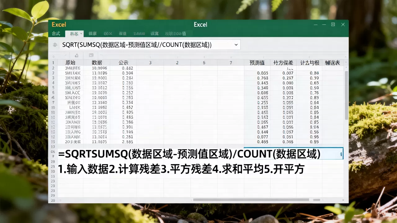 Excel如何计算均方根误差?均方根误差公式怎么用 Excel如何计算均方根误差?均方根误差公式怎么用