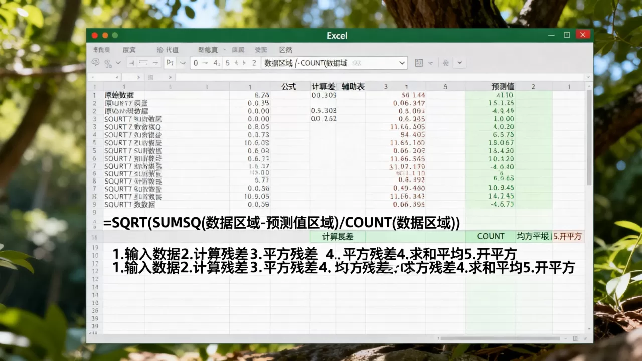 Excel如何计算均方根误差?均方根误差公式怎么用 Excel如何计算均方根误差?均方根误差公式怎么用