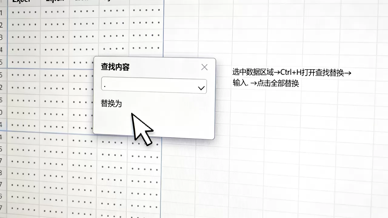 Excel表格里的点怎么去掉?如何批量删除Excel中的点 Excel表格里的点怎么去掉?如何批量删除Excel中的点