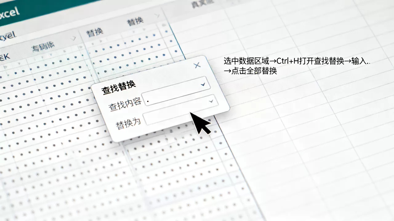 Excel表格里的点怎么去掉?如何批量删除Excel中的点 Excel表格里的点怎么去掉?如何批量删除Excel中的点