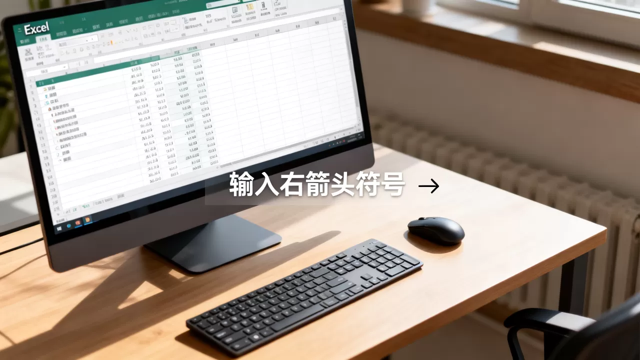 Excel右箭头怎么打？excel输入右箭头符号