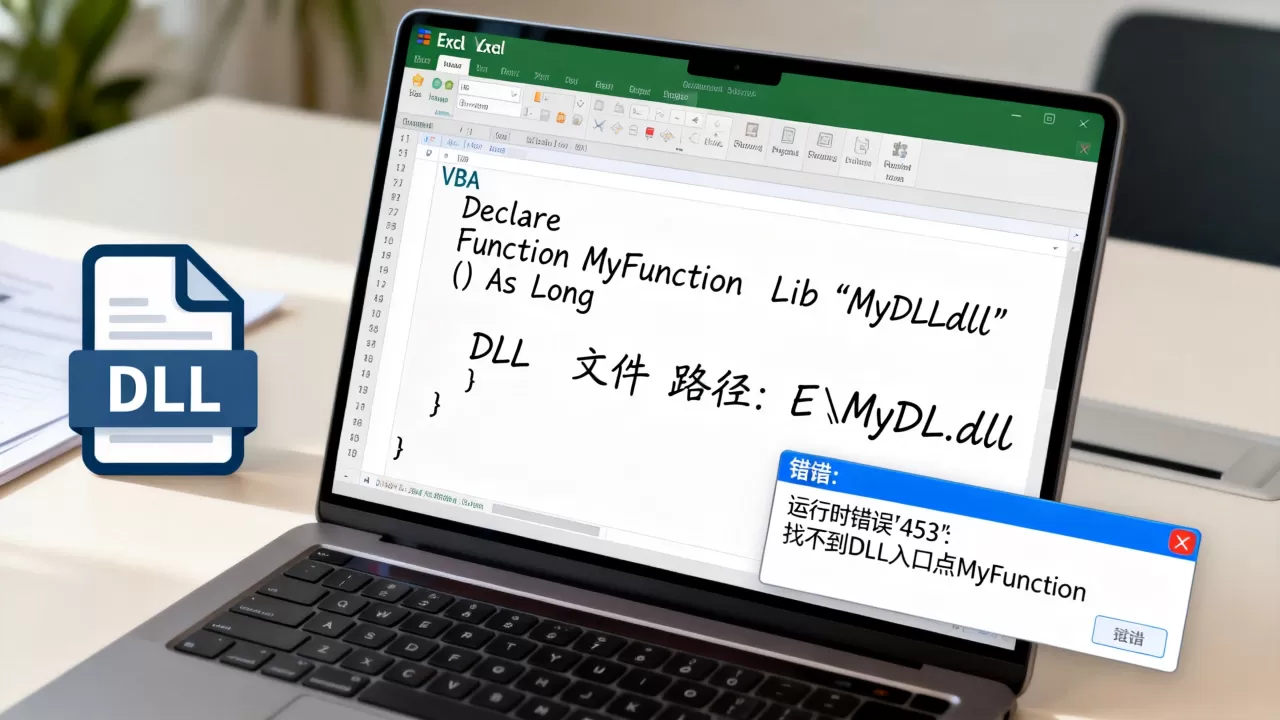 Excel如何引用DLL文件?VBA调用DLL报错怎么解决 Excel如何引用DLL文件?VBA调用DLL报错怎么解决