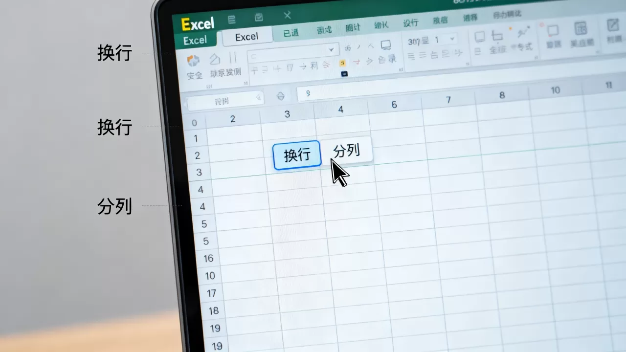 Excel表格怎么换行分列？
