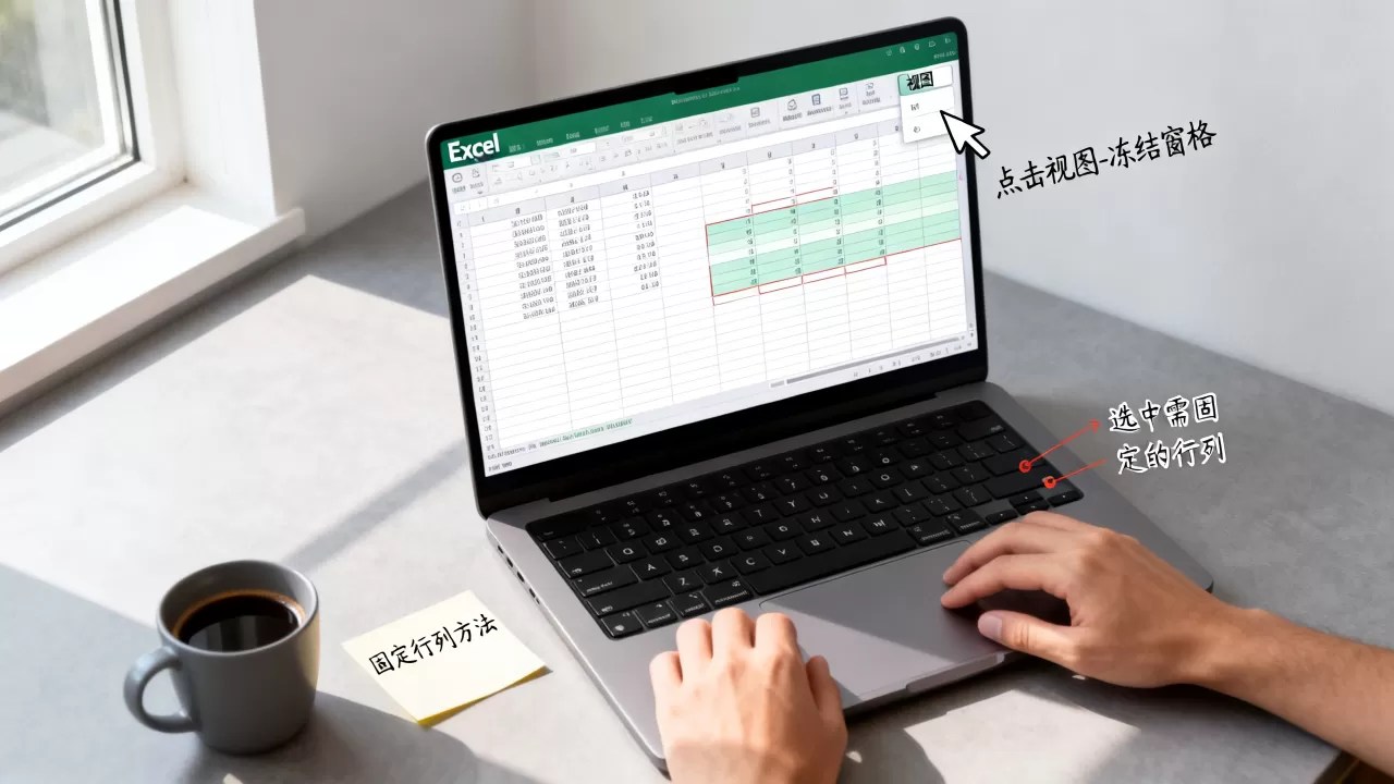 怎么锁定？Excel表格固定行列方法