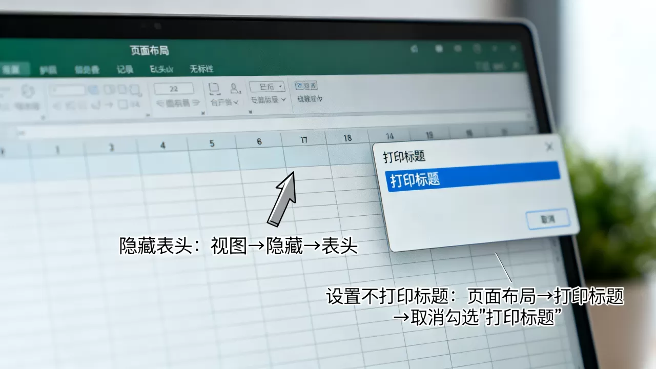 Excel表头怎么隐藏?如何设置表格标题不打印 Excel表头怎么隐藏?如何设置表格标题不打印