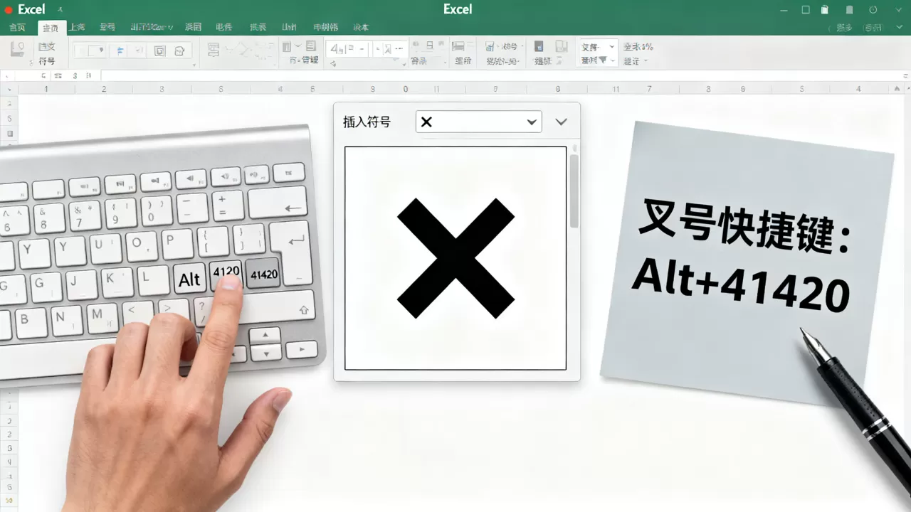 Excel符号叉怎么打？excel输入叉号快捷键