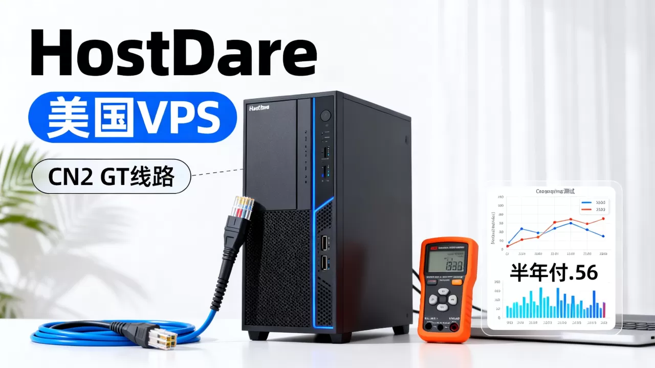 HostDare美国VPS半年付低至$15.56值得买吗？CN2 GT线路测评