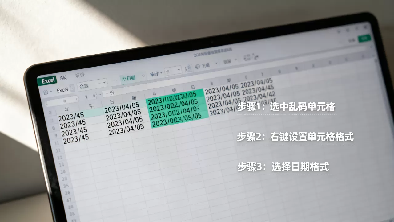 Excel年份显示乱码怎么解决？excel日期格式设置