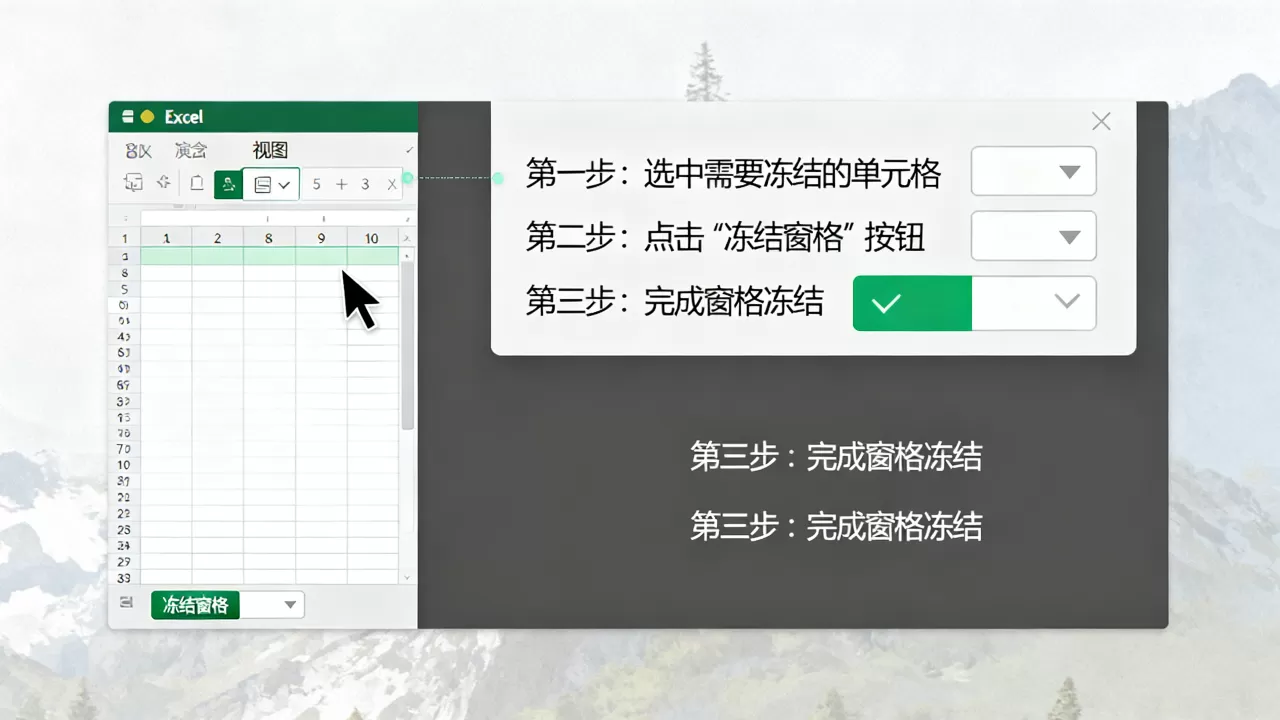 Excel如何定格窗口？冻结窗格的具体操作步骤