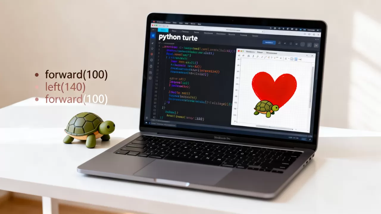 python turtle怎么画爱心？python turtle海龟绘图入门教程