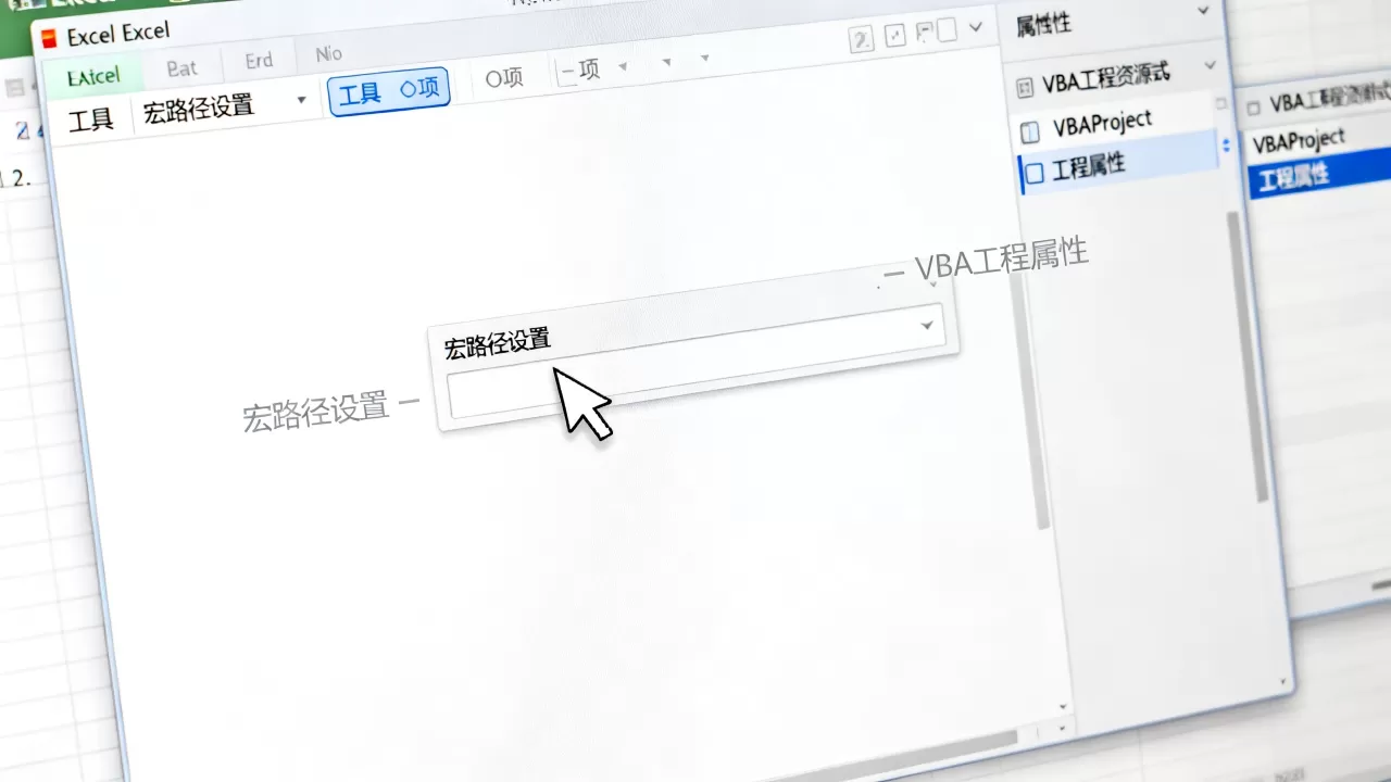 Excel宏路径在哪里设置？如何查看VBA工程属性
