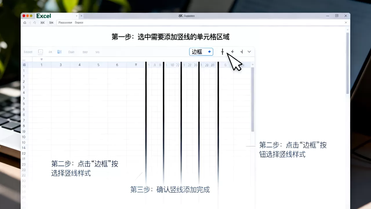 Excel表格中如何添加竖线？excel加竖线符号怎么设置