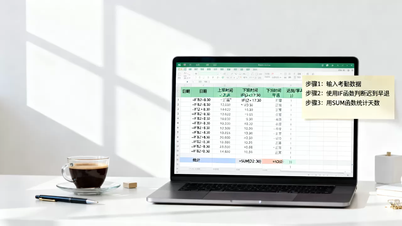Excel怎么算考勤?自动计算迟到早退天数 Excel怎么算考勤?自动计算迟到早退天数