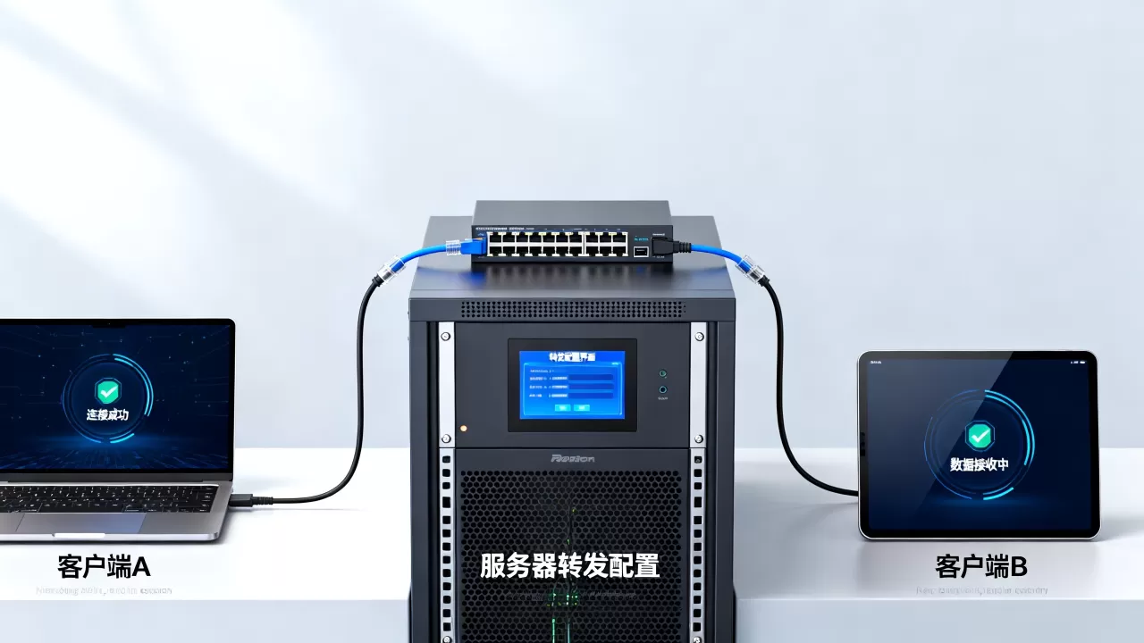 服务器怎么实现转发两个客户端，如何配置多个客户端连接？