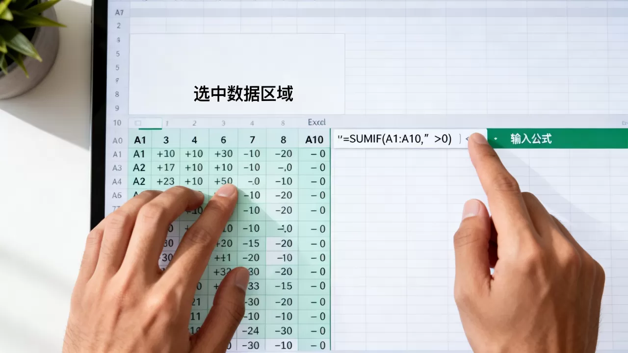 Excel怎么只对正数求和？Excel求和公式怎么设置？