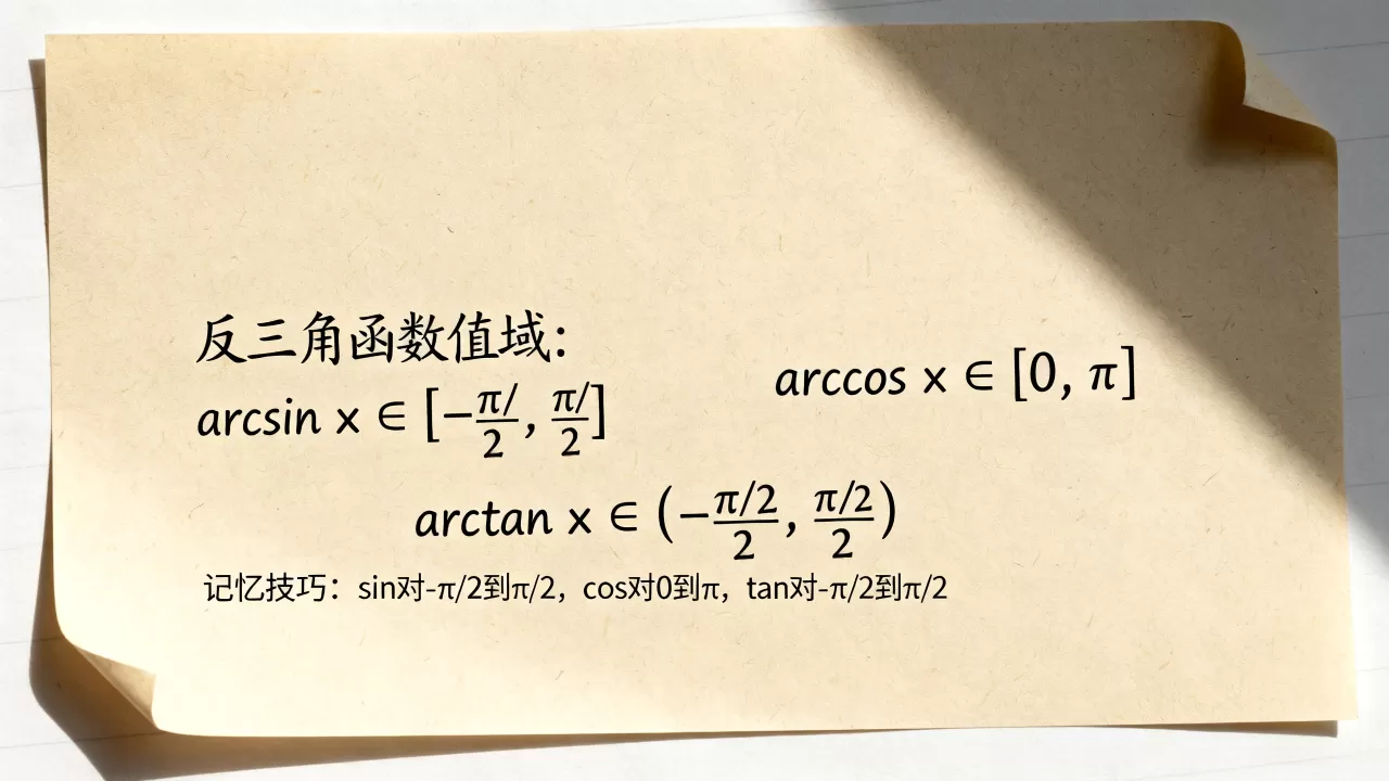 反三角函数的值域是多少，如何快速记忆反三角函数值域？