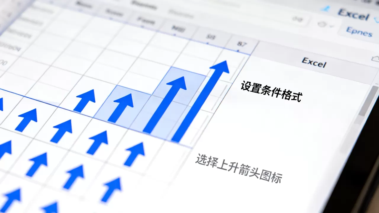 Excel怎么设置上升箭头，Excel单元格怎么显示上涨箭头？