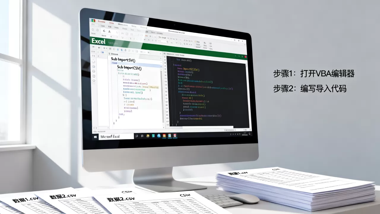 Excel VBA如何批量导入CSV文件数据，怎么做？