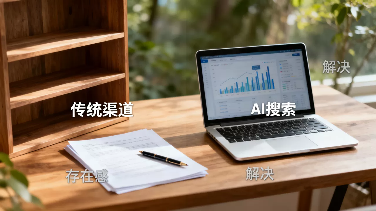为何传统渠道很强却在AI搜索里没存在感?,如何解决? 为何传统渠道很强却在AI搜索里没存在感?,如何解决?