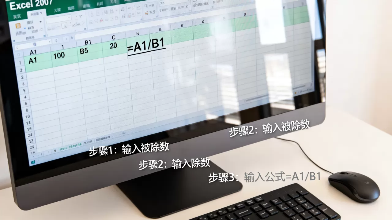 Excel 2007除法怎么用？,公式是什么？