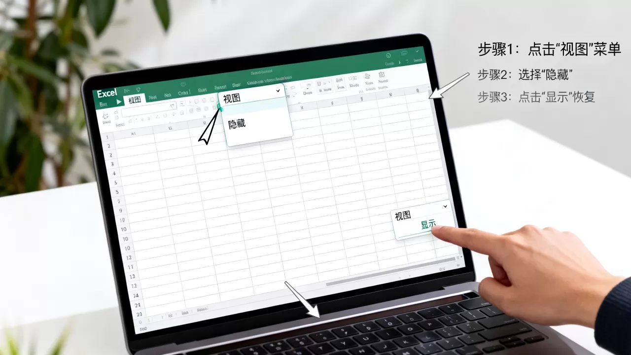 excel表头怎么隐藏，隐藏后怎么显示？