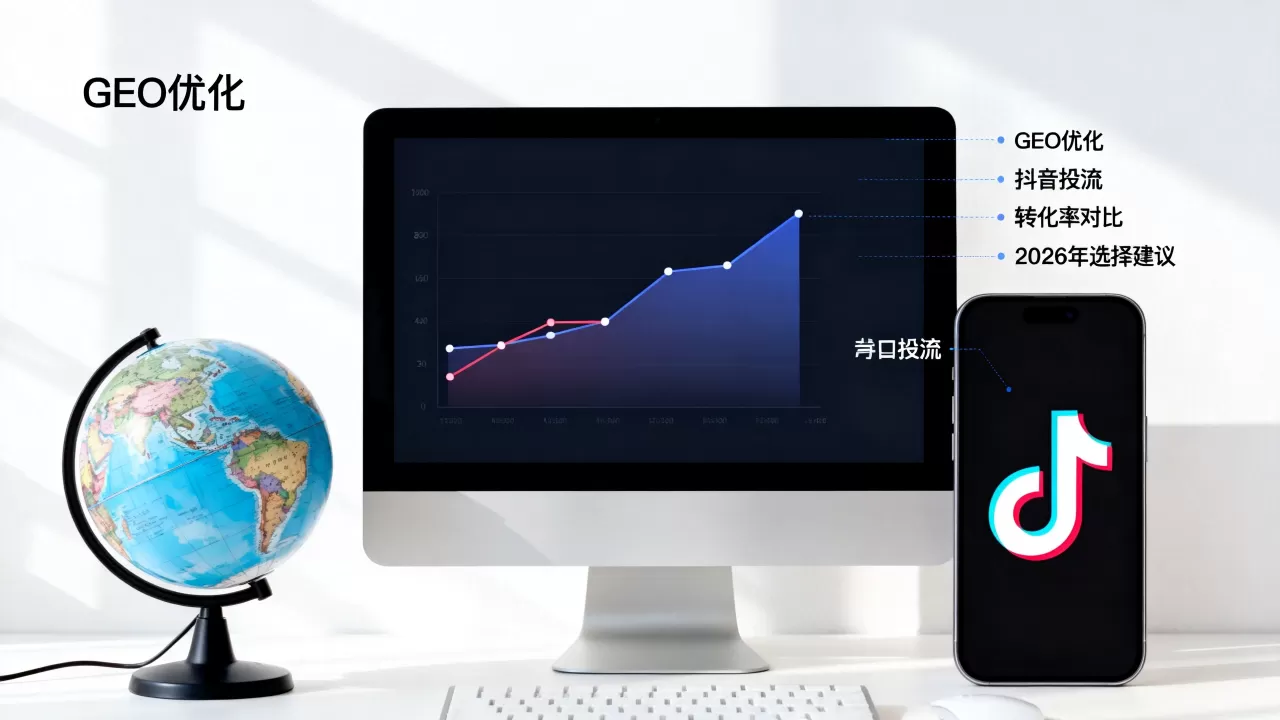 GEO优化和抖音投流哪个转化率更高,2026年如何选择? GEO优化和抖音投流哪个转化率更高,2026年如何选择?