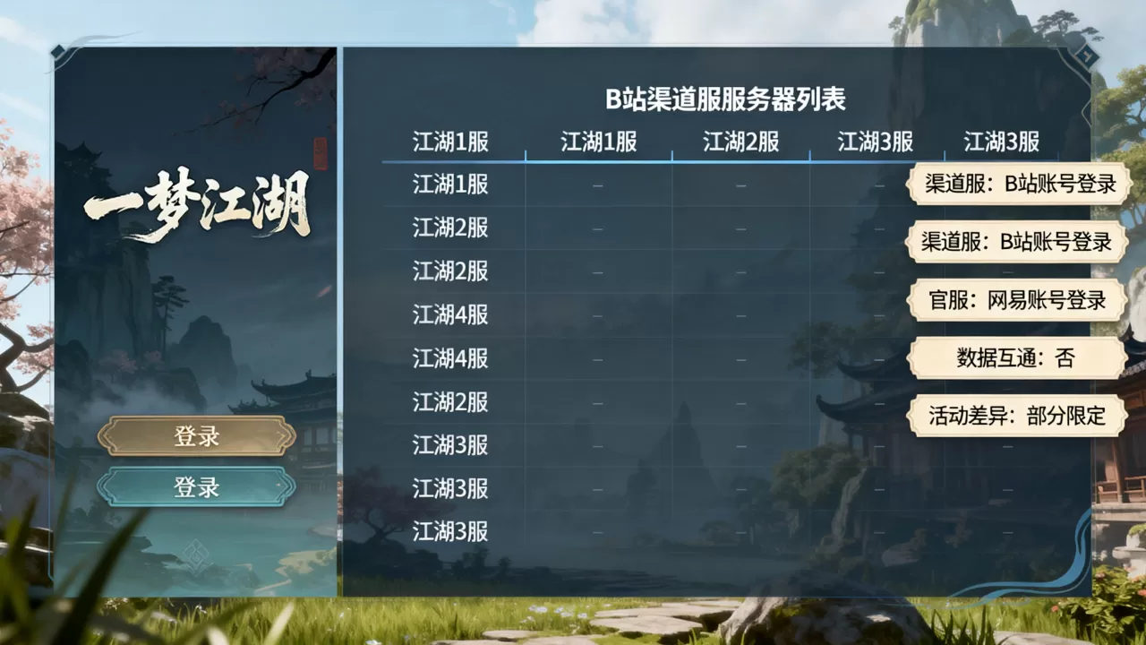 一梦江湖B站渠道服有哪些服务器,渠道服和官服哪个好? 一梦江湖B站渠道服有哪些服务器,渠道服和官服哪个好?
