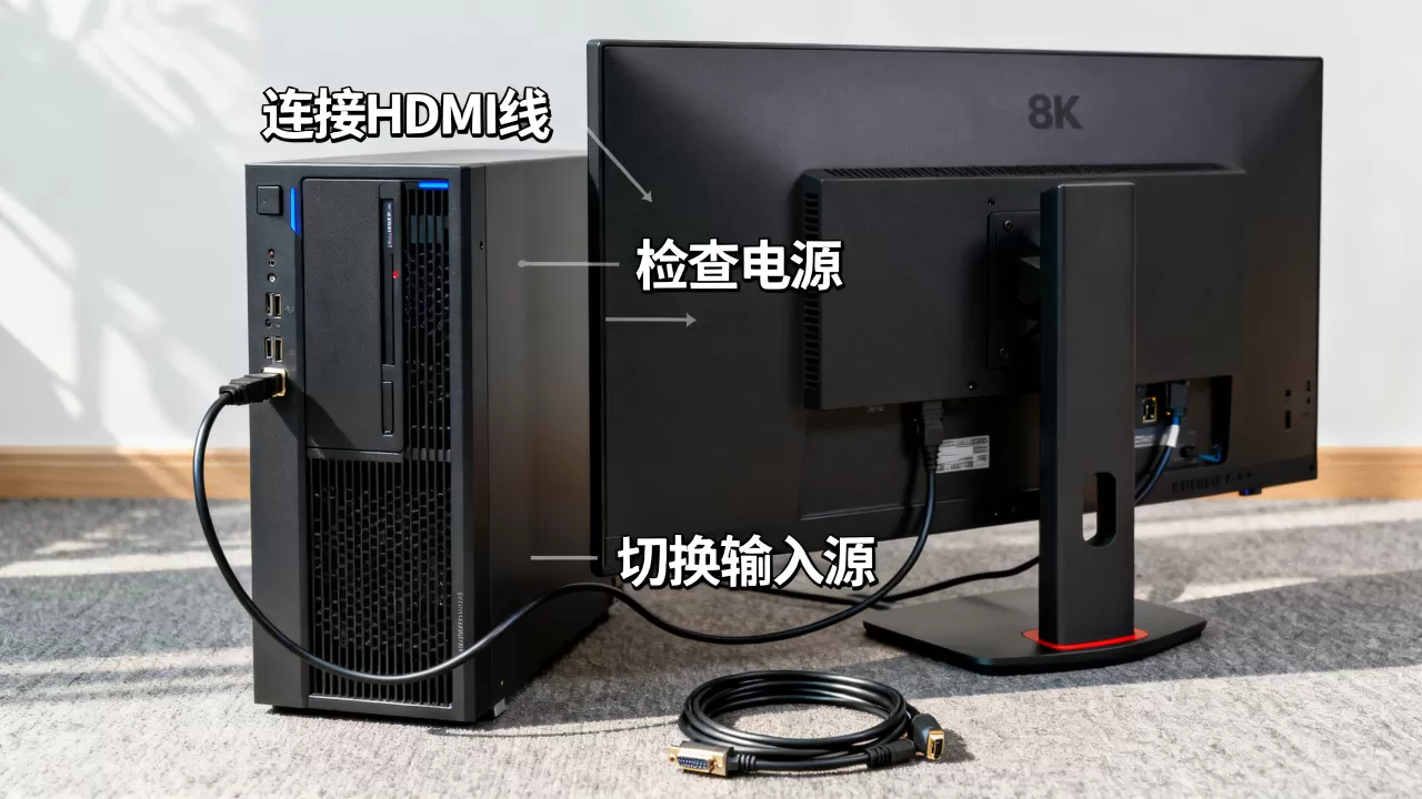 服务器主机如何连接显示屏,显示屏无信号怎么办? 服务器主机如何连接显示屏,显示屏无信号怎么办?