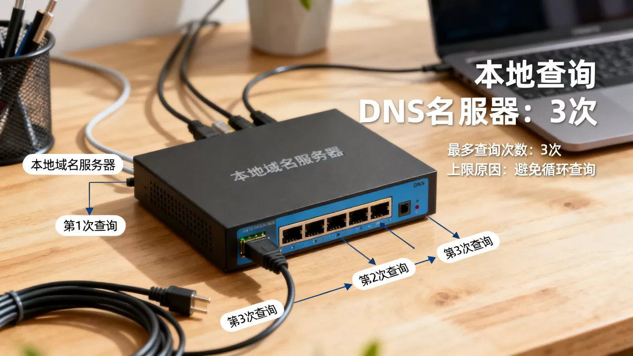 本地域名服务器最多发出多少次DNS查询,为什么有上限? 本地域名服务器最多发出多少次DNS查询,为什么有上限?